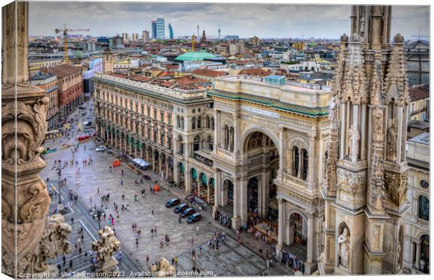 Milan from the Duomo Canvas Print by Viv Thompson