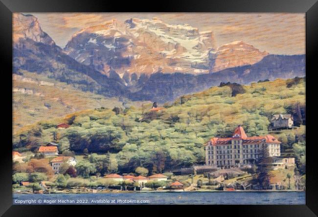 Serenity in the French Alps Framed Print by Roger Mechan