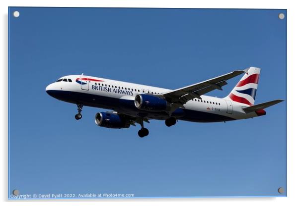  British Airways Airbus A320 Acrylic by David Pyatt