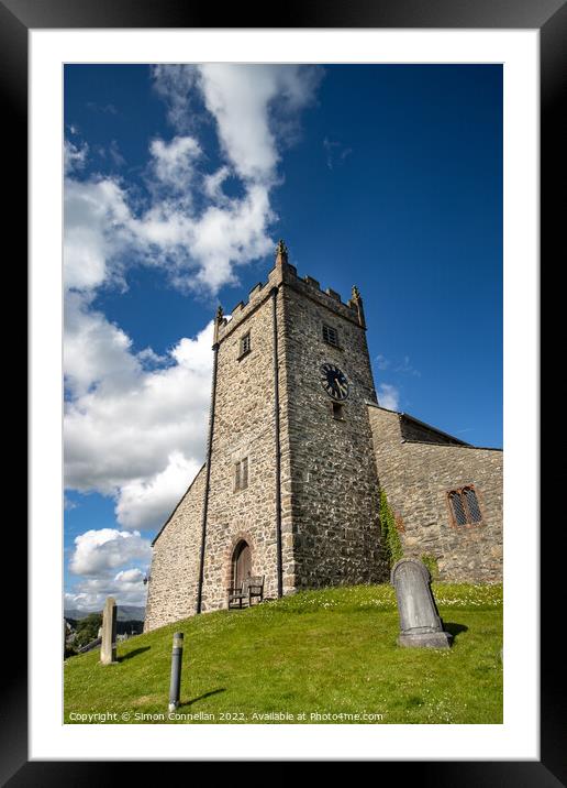St Michael and All Angels Church, Hawkshead Framed Mounted Print by Simon Connellan