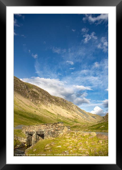 The bridge on Honister Pass Framed Mounted Print by Simon Connellan