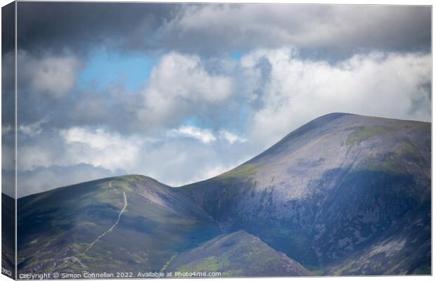 Path up Skiddaw Canvas Print by Simon Connellan