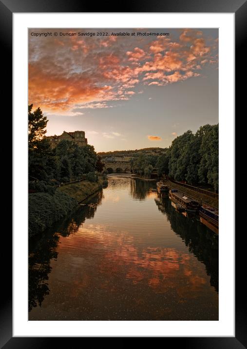 Sunset along the River Avon in Bath Framed Mounted Print by Duncan Savidge
