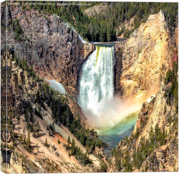 Lower Falls of the Yellowstone River Canvas Print by Stephen Stookey