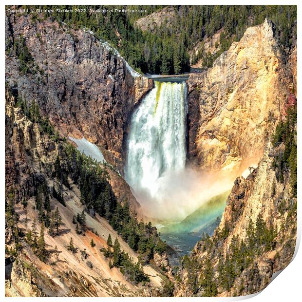 Lower Falls of the Yellowstone River Print by Stephen Stookey