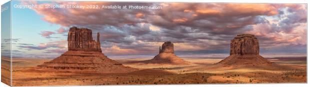 Monument Valley Sunset Canvas Print by Stephen Stookey