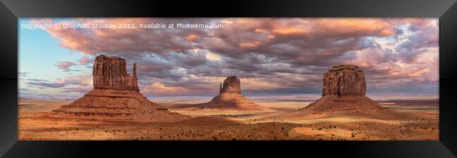 Monument Valley Sunset Framed Print by Stephen Stookey