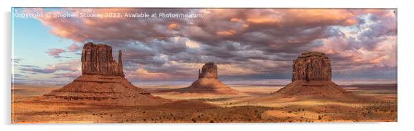 Monument Valley Sunset Acrylic by Stephen Stookey