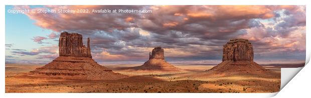 Monument Valley Sunset Print by Stephen Stookey