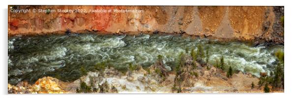 Cutting Through - Yellowstone River Acrylic by Stephen Stookey