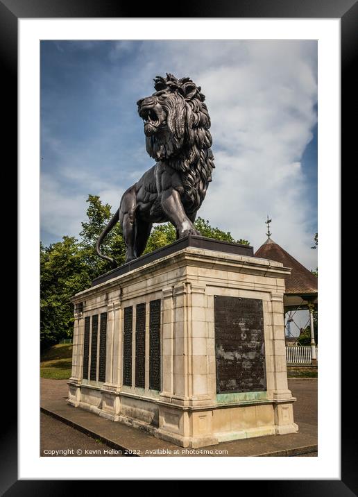 Maiwand  Lion ststue war memorial Framed Mounted Print by Kevin Hellon