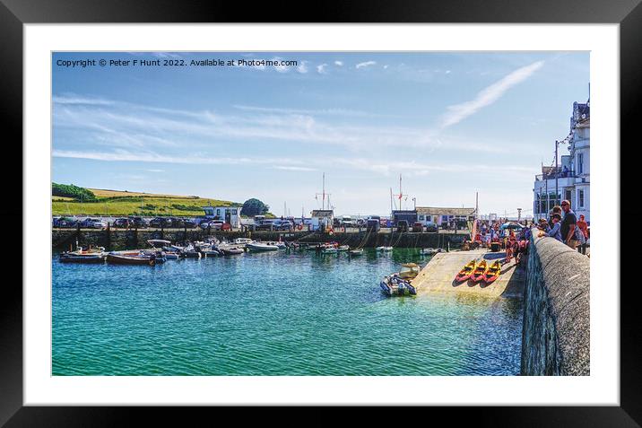 St Mawes Harbour Cornwall Framed Mounted Print by Peter F Hunt