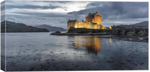 Eilean Donan Castle at night  Canvas Print by Anthony McGeever