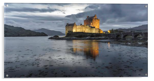 Eilean Donan Castle at night  Acrylic by Anthony McGeever