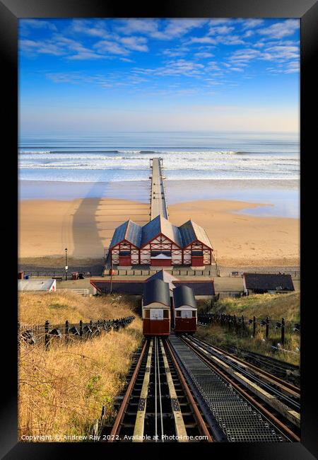 Saltburn Cliff Tramway  Framed Print by Andrew Ray
