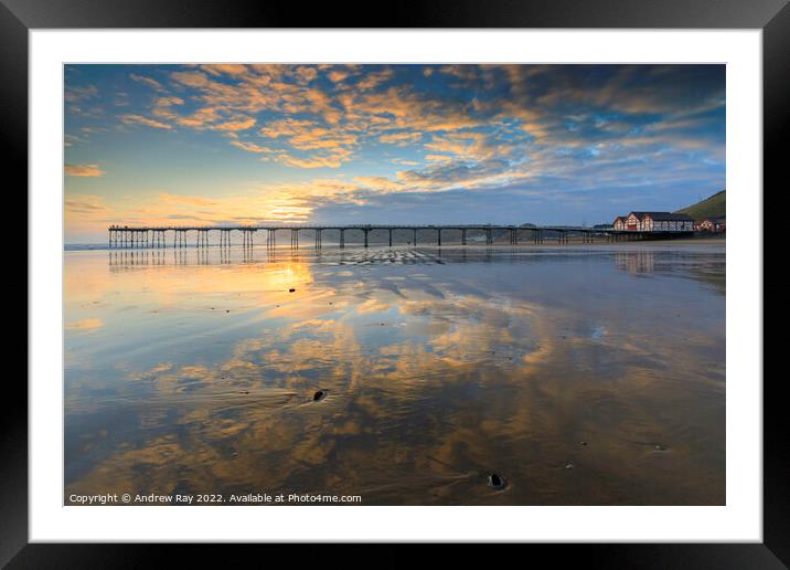 Reflections at Saltburn-by-the-Sea Framed Mounted Print by Andrew Ray