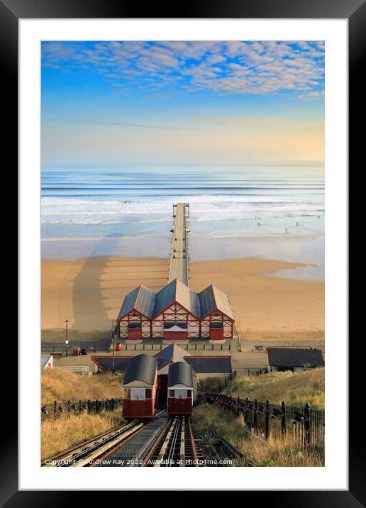 Saltburn Cliff Tramway view  Framed Mounted Print by Andrew Ray