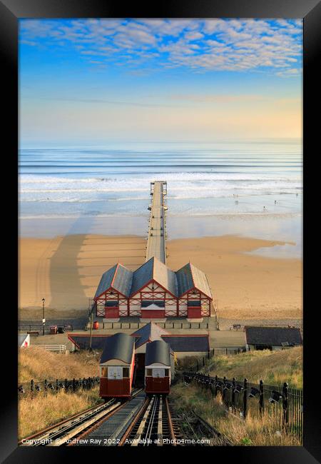 Saltburn Cliff Tramway view  Framed Print by Andrew Ray