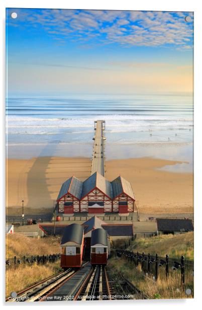 Saltburn Cliff Tramway view  Acrylic by Andrew Ray