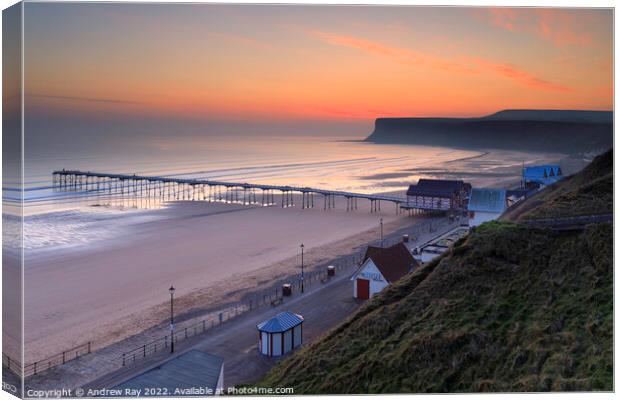 Sunrise view (Saltburn-by-the-Sea) Canvas Print by Andrew Ray