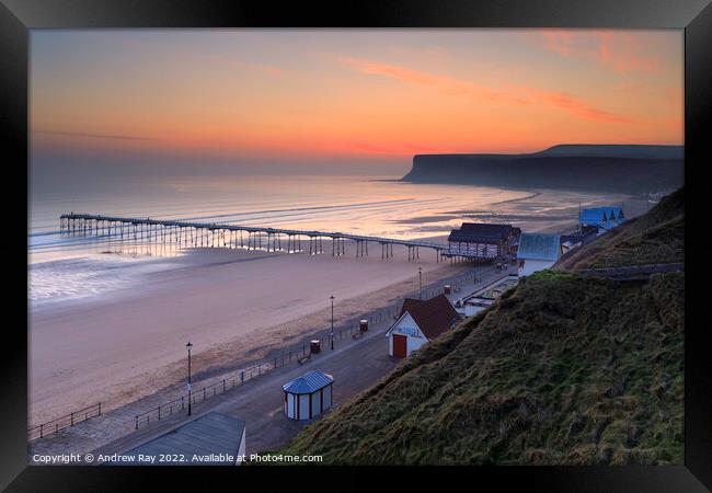 Sunrise view (Saltburn-by-the-Sea) Framed Print by Andrew Ray