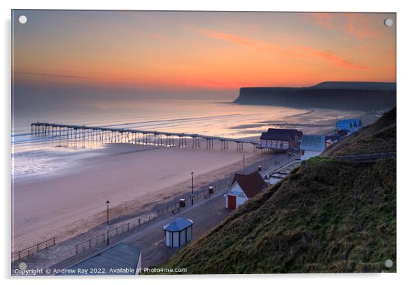 Sunrise view (Saltburn-by-the-Sea) Acrylic by Andrew Ray