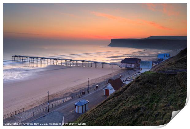 Sunrise view (Saltburn-by-the-Sea) Print by Andrew Ray