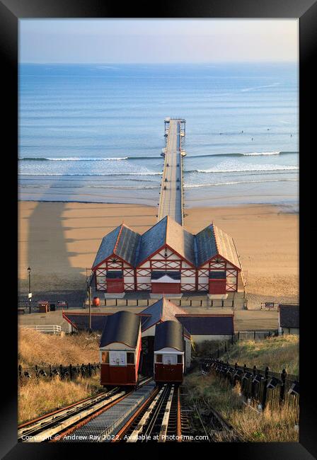 Morning at Saltburn Cliff tramway Framed Print by Andrew Ray
