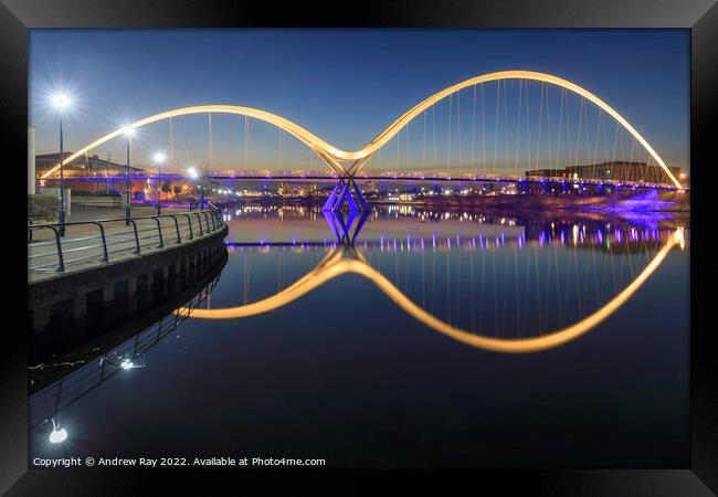 Evening at Infinity Bridge  Framed Print by Andrew Ray