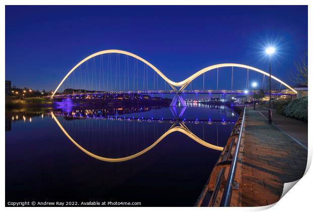 Twilight reflections at Infinity Bridge Print by Andrew Ray