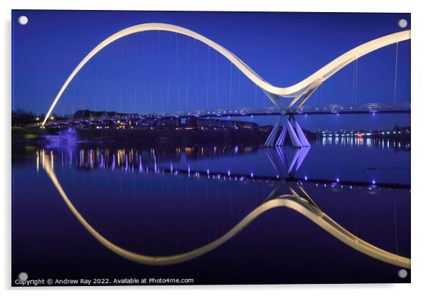 Infinity Bridge during twilight  Acrylic by Andrew Ray