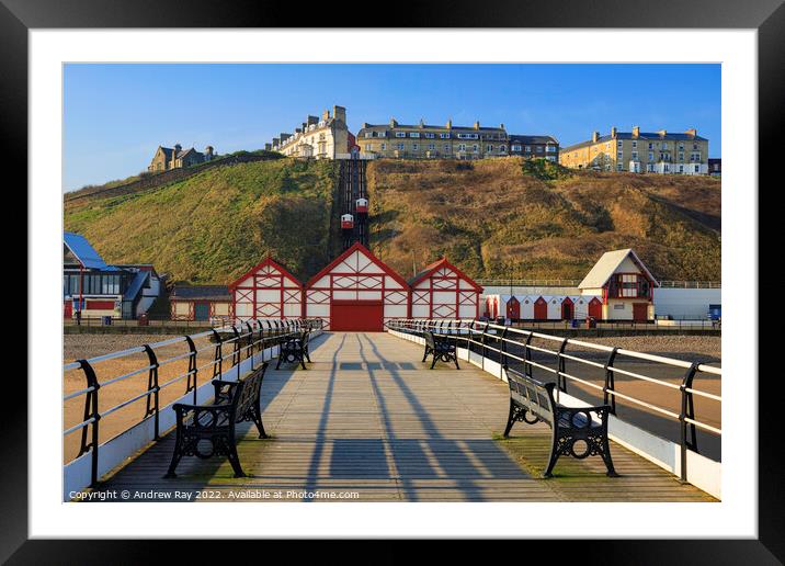 Tramway from the pier (Saltburn-by-the-Sea) Framed Mounted Print by Andrew Ray