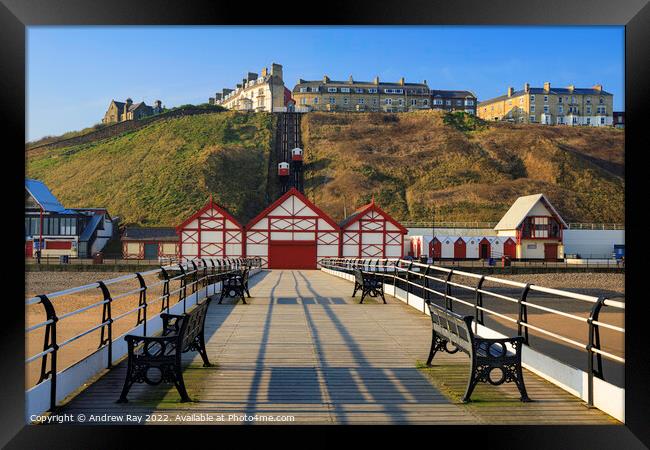 Tramway from the pier (Saltburn-by-the-Sea) Framed Print by Andrew Ray