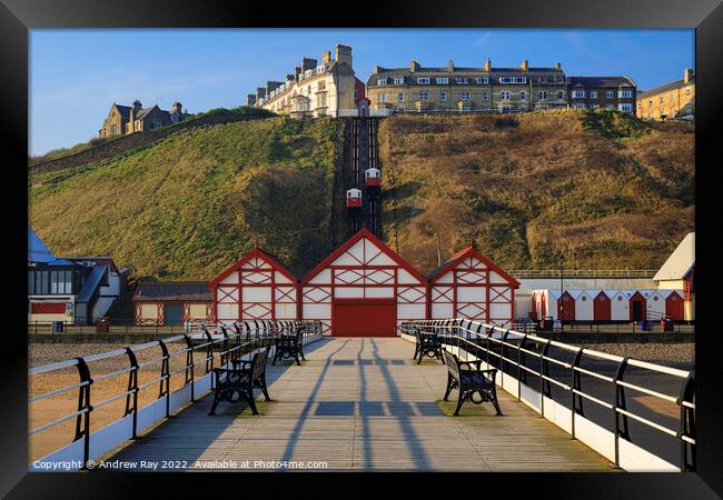 Tramway view (Saltburn Pier)  Framed Print by Andrew Ray