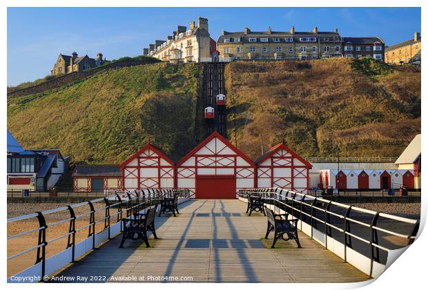 Tramway view (Saltburn Pier)  Print by Andrew Ray