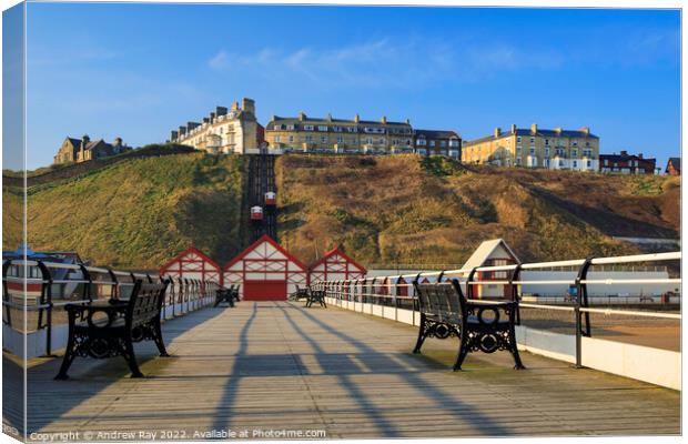 Pier view (Saltburn)  Canvas Print by Andrew Ray