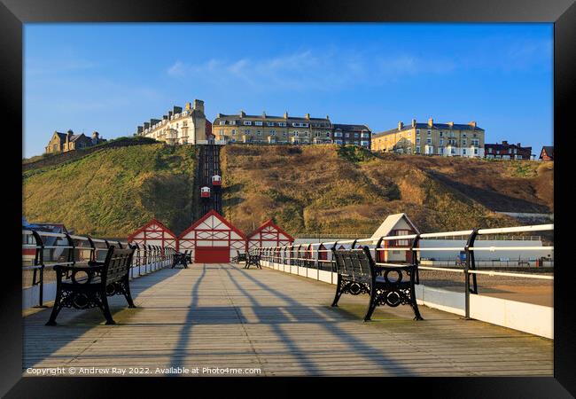 Pier view (Saltburn)  Framed Print by Andrew Ray