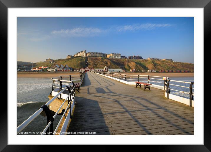 Shadows on Saltburn Pier  Framed Mounted Print by Andrew Ray