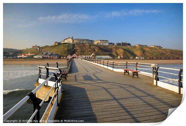 Shadows on Saltburn Pier  Print by Andrew Ray