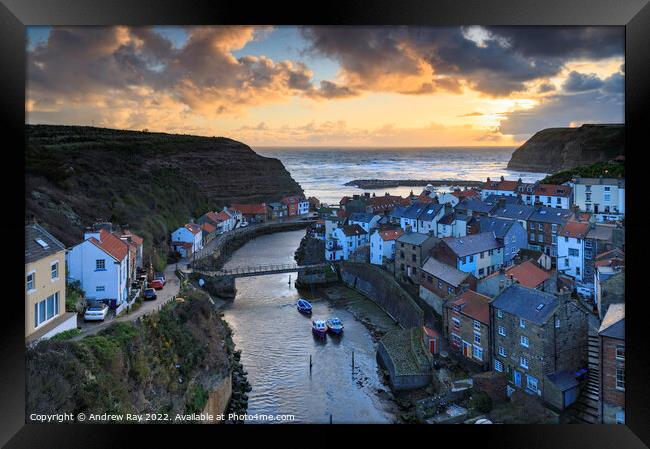 Morning at Staithes  Framed Print by Andrew Ray