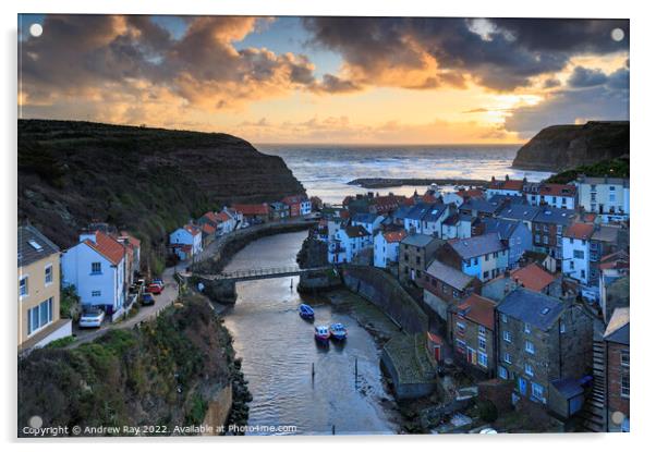 Morning at Staithes  Acrylic by Andrew Ray