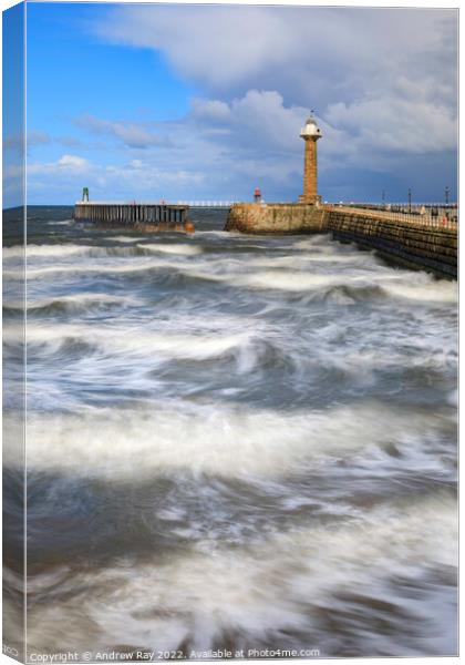 Pier view (Whitby) Canvas Print by Andrew Ray