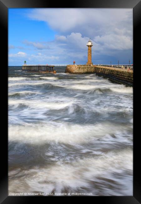 Pier view (Whitby) Framed Print by Andrew Ray