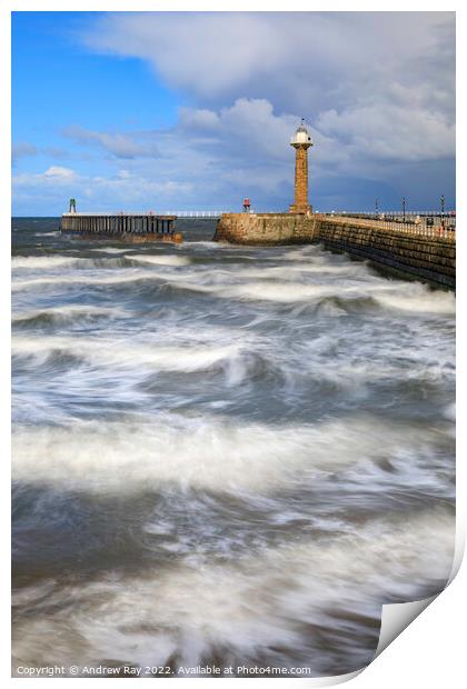 Pier view (Whitby) Print by Andrew Ray