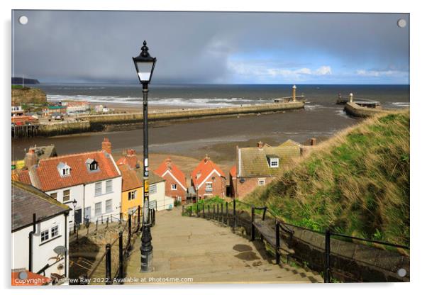 199 Steps view (Whitby) Acrylic by Andrew Ray