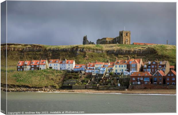 Toward the Abbey and Church (Whitby)  Canvas Print by Andrew Ray