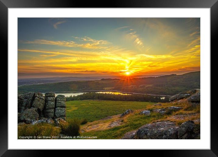 Dartmoor sunset  Framed Mounted Print by Ian Stone