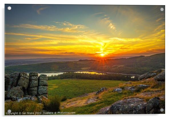 Dartmoor sunset  Acrylic by Ian Stone