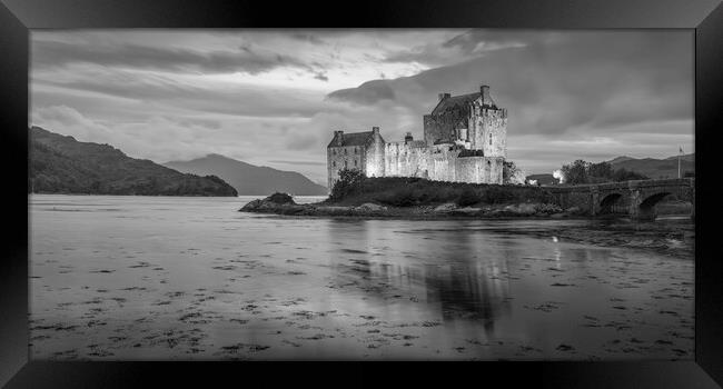 Eilean Donan Castle black and white  Framed Print by Anthony McGeever
