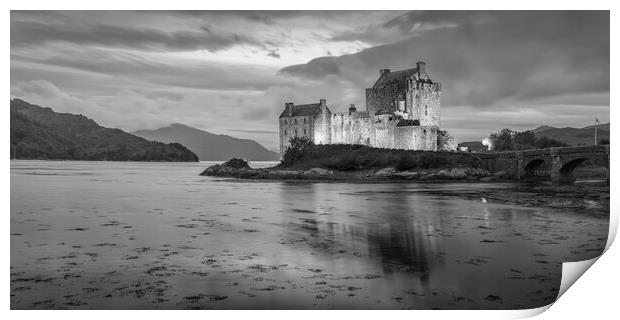 Eilean Donan Castle black and white  Print by Anthony McGeever